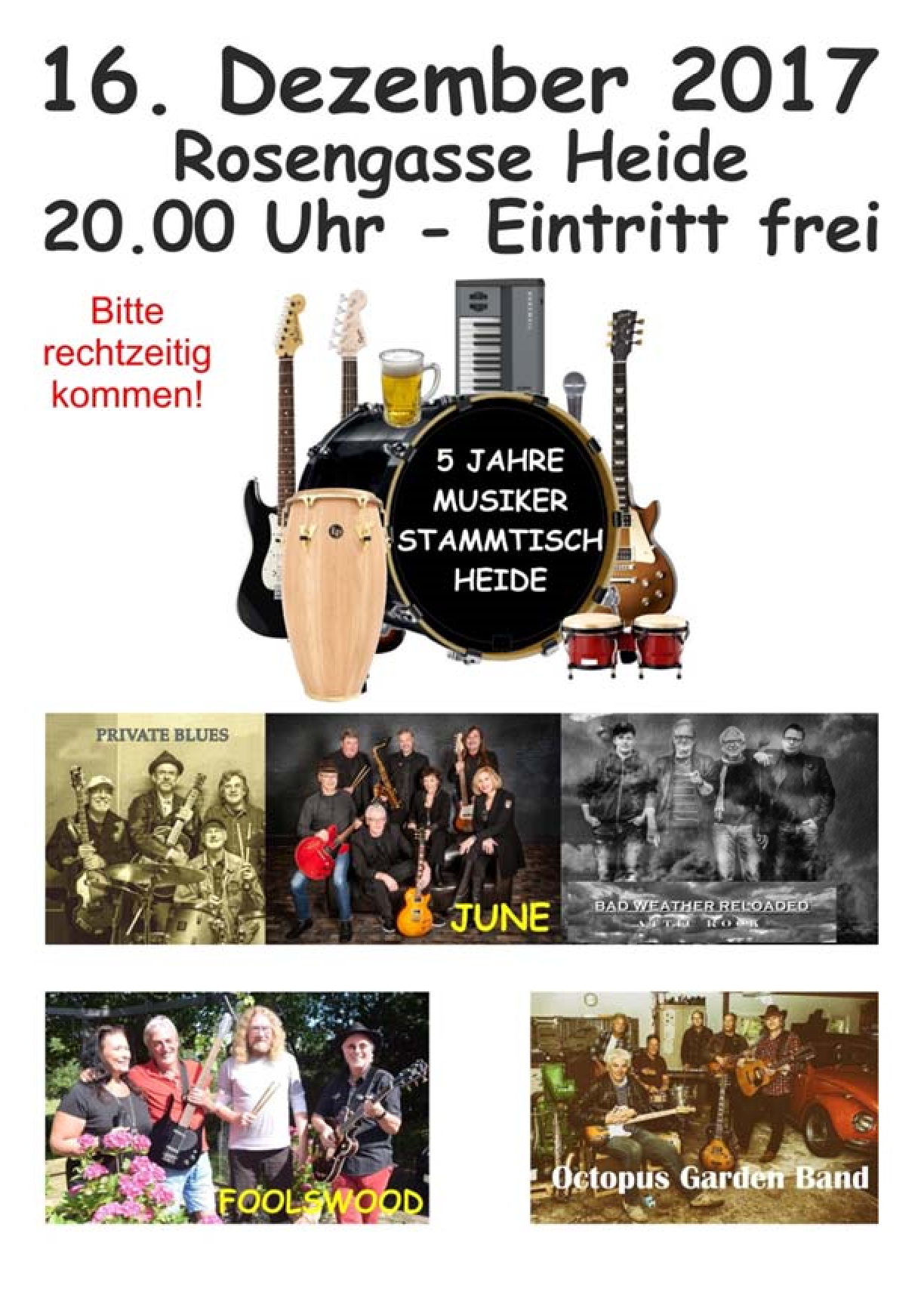 Plakat 5 Jahre Musikerstammtisch in Heide